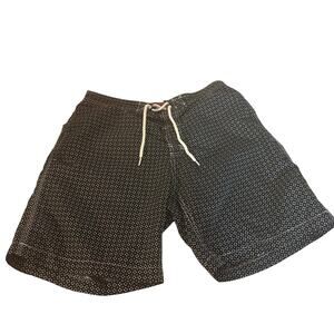 Saks Fifth Avenue Men's Black White Geometric Swim Trunks Size Large